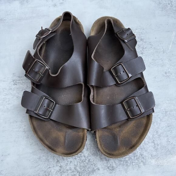 Birkenstock Milano Slingback Sandals Brown Leather Slip On EU 42 US 11 Betula - Picture 1 of 10